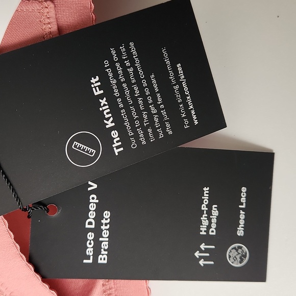 KNIX NWT Lace Deep V Bralette Large pink - Picture 4 of 6